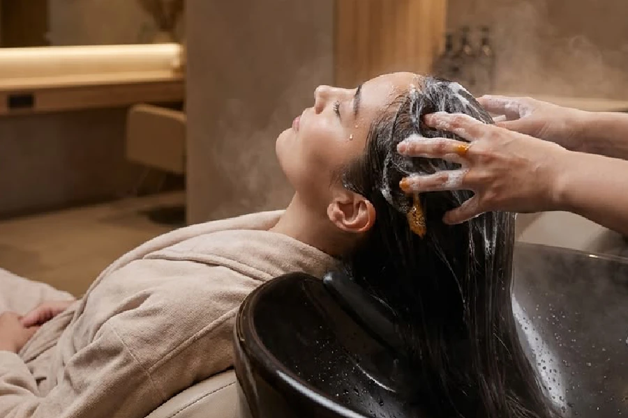 Conditioning and keratin hair treatment at SkinKouture